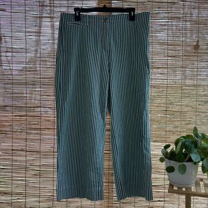 Talbots Green and White Striped Pants